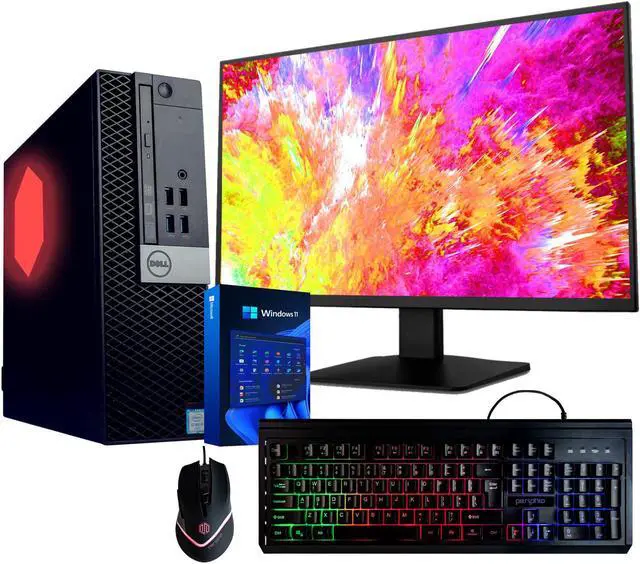 Main image of Dell Optiplex 5060 (RGB) Desktop Bundle | Quad Core Intel i5 (3.2GHz) | 8GB DDR4 RAM | 500GB SSD Solid State | Windows 11 Pro | 22 inch Monitor + RGB Keyboard & Mouse