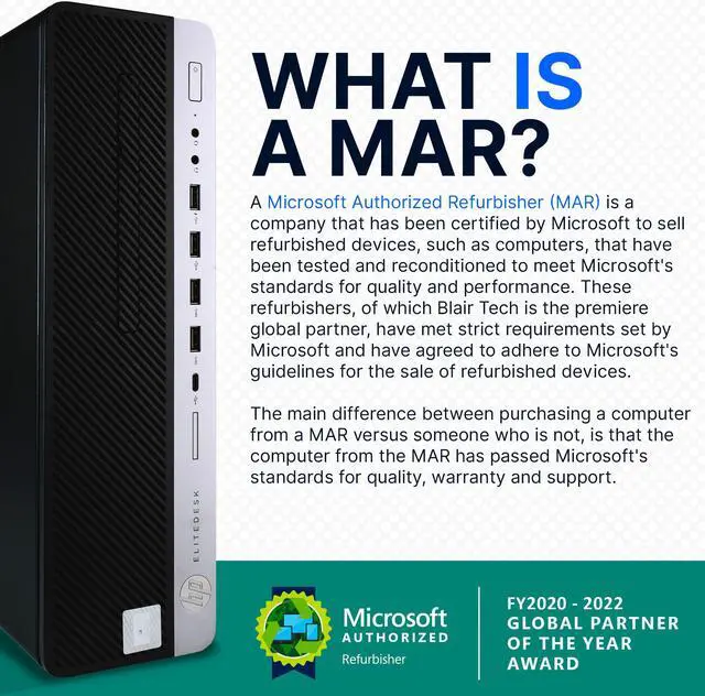 Alt view image 7 of 7 - HP EliteDesk 800G4 Desktop Computer | Hexa Core Intel i5 (3.2) | 8GB DDR4 RAM | 500GB SSD Solid State | Windows 11 Professional | 22in LCD Monitor | Perfect Family Computer