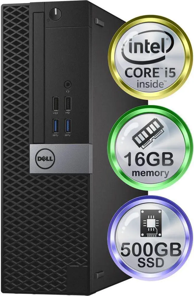 Main image of Dell Optiplex 7040 Desktop Computer | Quad Intel i5 (3.2) | 16GB DDR3 RAM | 500GB SSD Solid State | Windows 10 Professional | Home or Office PC