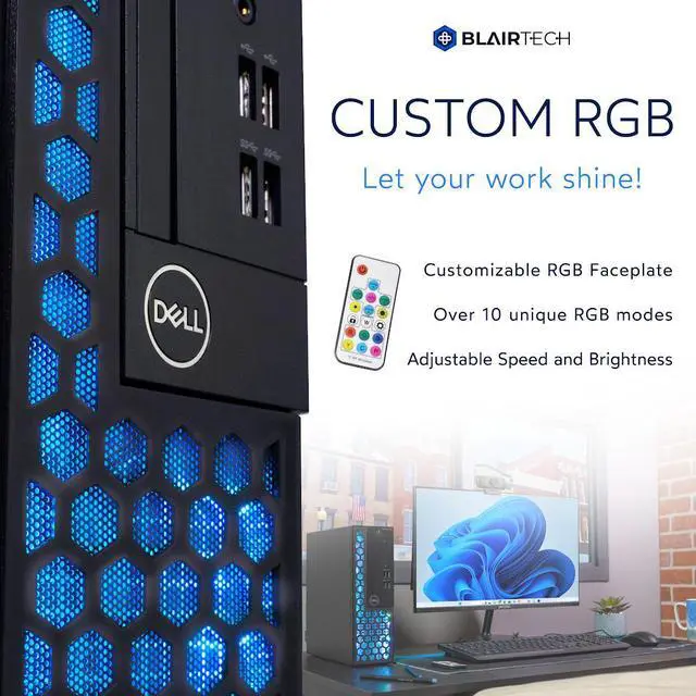 Alt view image 2 of 6 - Dell Optiplex 3070 (RGB) Desktop Computer | Intel i5-8500 (3.2) | 16GB DDR4 RAM | 1TB SSD Solid State  | Windows 11 Professional  | Home or Office PC