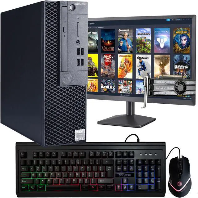 Main image of Dell Prebuilt Gaming Desktop Computer | Intel i7 + GeForce GT 1030 2GB GPU | 1080p Gaming PC | 16GB DDR4 RAM | 1TB SSD | Internal Wi-Fi 6 PCIe Adapter | Windows 11 Pro | 22in LCD Monitor