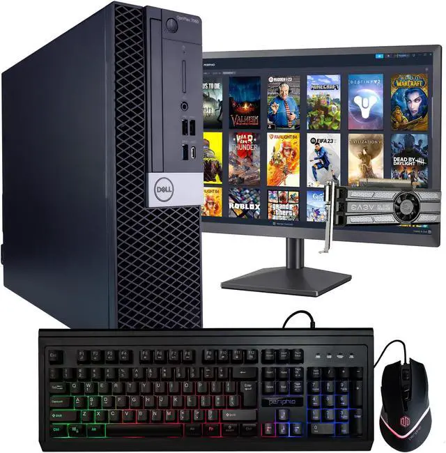 Main image of Dell Prebuilt Gaming Desktop Computer | Intel i5 + GeForce GT 1030 2GB GPU | 1080p Gaming PC | 16GB DDR4 RAM | 1TB SSD | Internal Wi-Fi 6 PCIe Adapter | Windows 11 Pro | 22in LCD Monitor