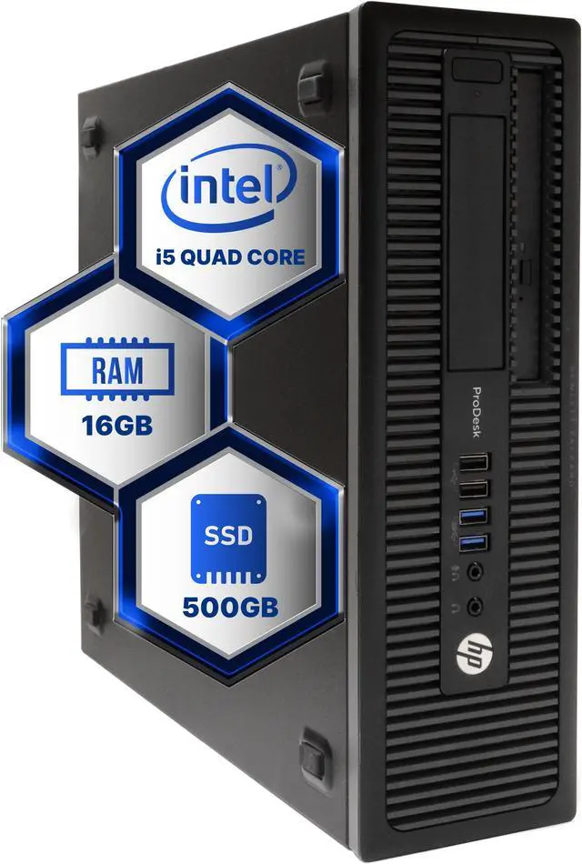 Main image of HP ProDesk 600G4 Desktop Computer | Intel i5-8500 (3.2) | 16GB DDR4 RAM | 500GB SSD Solid State | Windows 11 Professional | Home or Office PC