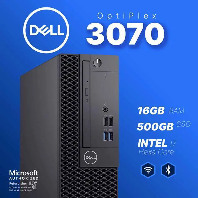 Alt view image 2 of 7 - Dell OptiPlex 3070 Desktop PC | Intel Core i7 9thth Gen Hexa Core | 16GB RAM | 500GB SSD | Windows 11 Pro | 24" LCD Monitor | GeForce 1030 | AX200 WiFi + BT