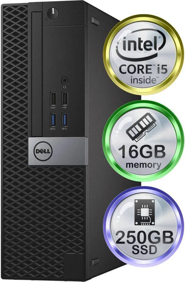Main image of Dell Optiplex 7040 Desktop Computer | Quad Intel i5 (3.2) | 16GB DDR3 RAM | 250GB SSD Solid State | Windows 10 Professional | Home or Office PC
