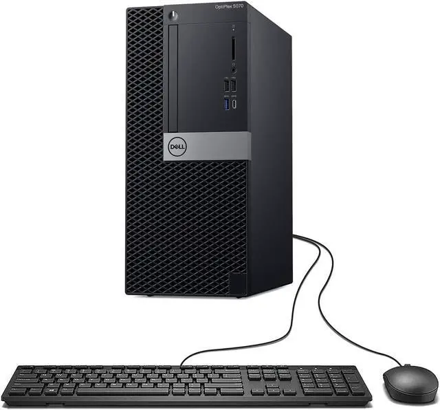 Main image of Dell Optiplex 5070 Tower Desktop Computer | Intel i5-8500 (3.2GHz) | 16GB DDR4 RAM | 500GB SSD Solid State | Wi-Fi + Bluetooth | Windows 11 Professional | Home or Office PC