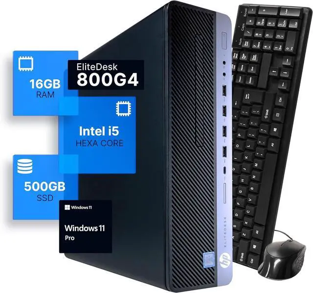 Alt view image 4 of 6 - HP EliteDesk 800 G4 Core i5 3.2 GHz - SSD 500 GB RAM 16 GB
