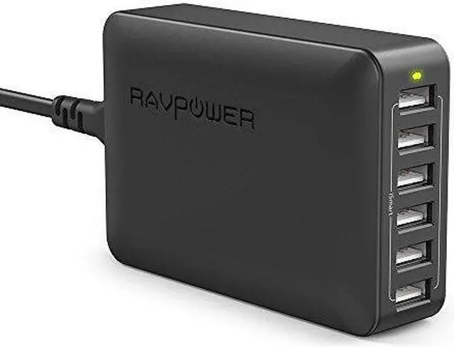 Alt view image 7 of 13 - RAVPower RP-UC10(B) 50W/10A 6-Port iSmart USB Charging Station / USB Travel Wall Charger for Most USB-Charged Devices - Black