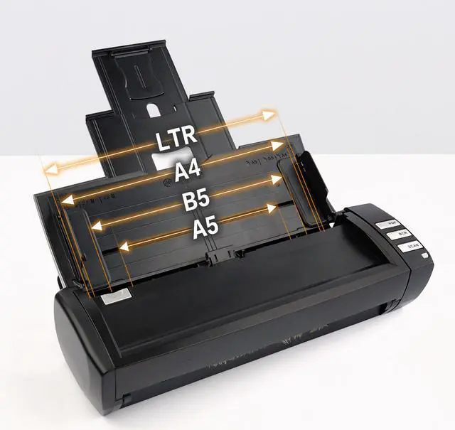 Alt view image 5 of 7 - Plustek AD480 - Compact Desktop Scanner for Doc and Card, Fast Scan Speeds with ADF & Exclusive Card Slot, Ideal for Home Office or On-The-Go Business