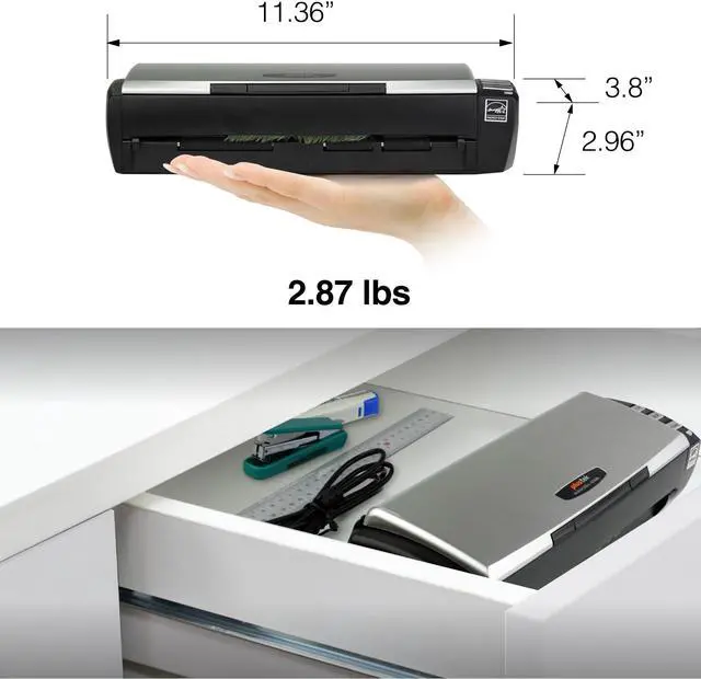 Alt view image 3 of 7 - Plustek AD480 - Compact Desktop Scanner for Doc and Card, Fast Scan Speeds with ADF & Exclusive Card Slot, Ideal for Home Office or On-The-Go Business