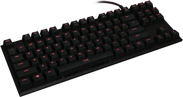 Alt view image 2 of 7 - HyperX Alloy FPS Pro - Tenkeyless Mechanical Gaming Keyboard - 87-Key Ultra-Compact Form Factor - Linear & Quiet - Cherry MX Red - Red LED Backlit