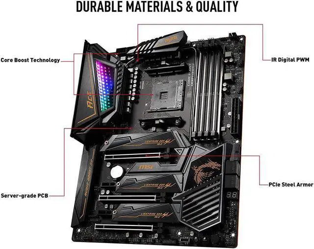 Alt view image 3 of 6 - MSI MEG X570 ACE Gaming Motherboard (AMD AM4, DDR4, PCIe 4.0, SATA 6Gb/s, M.2, USB 3.2 Gen 2, AX Wi-Fi 6, 2.5G LAN, ATX)