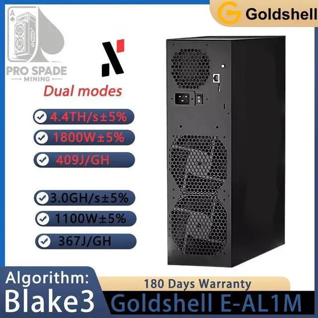 Main image of Goldshell E-AL1M Mining Blake3 Algorithm Asic Miner ALPH 4.4Th/s 1800W 409J/TH