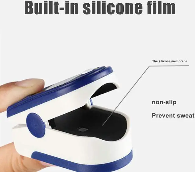 Alt view image 7 of 7 - Finger Digital Pulse Oximeter Blood Oxygen Saturation Monitor Heart Rate Monitor SPO2 Health Monitors Portable Oxygen Sensor