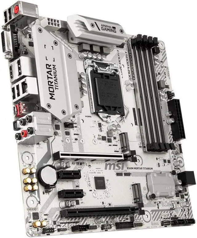 Alt view image 4 of 6 - MSI B360M MORTAR TITANIUM LGA 1151 (300 Series) Intel B360 HDMI SATA 6Gb/s Micro ATX Intel Motherboard