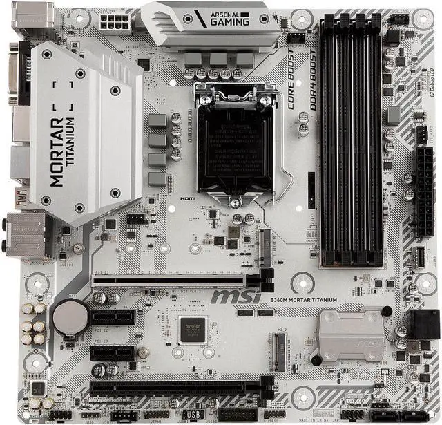 Alt view image 2 of 6 - MSI B360M MORTAR TITANIUM LGA 1151 (300 Series) Intel B360 HDMI SATA 6Gb/s Micro ATX Intel Motherboard