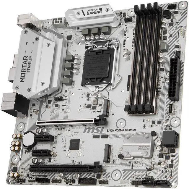Alt view image 3 of 6 - MSI B360M MORTAR TITANIUM LGA 1151 (300 Series) Intel B360 HDMI SATA 6Gb/s Micro ATX Intel Motherboard