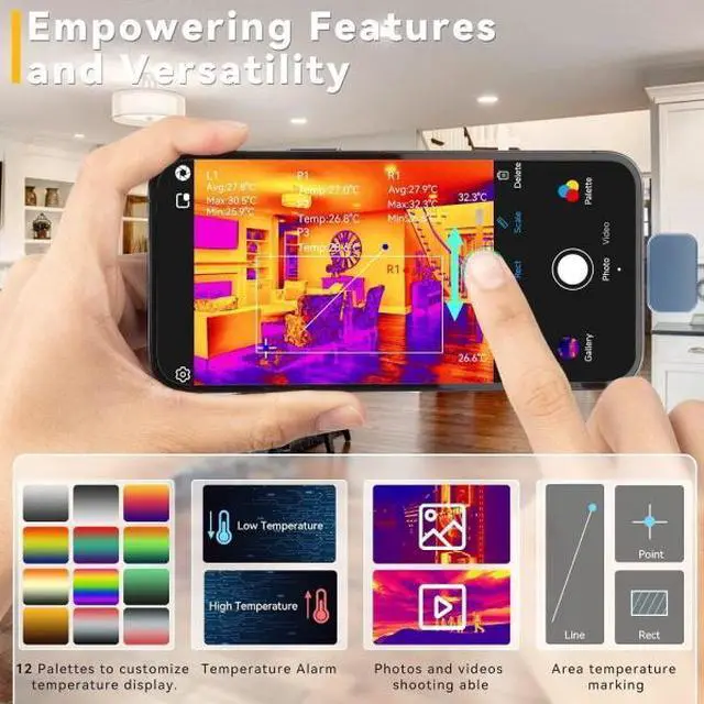 Alt view image 7 of 7 - InfiRay P2 Pro Infrared Thermal Camera for iPhone & Android 256x192 IR High Resolution (Without macro lens)