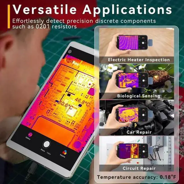 Alt view image 3 of 7 - InfiRay P2 Pro Thermal Camera Android -4 to 1112 Infrared Camera for iPhone & Android (Without macro lens)
