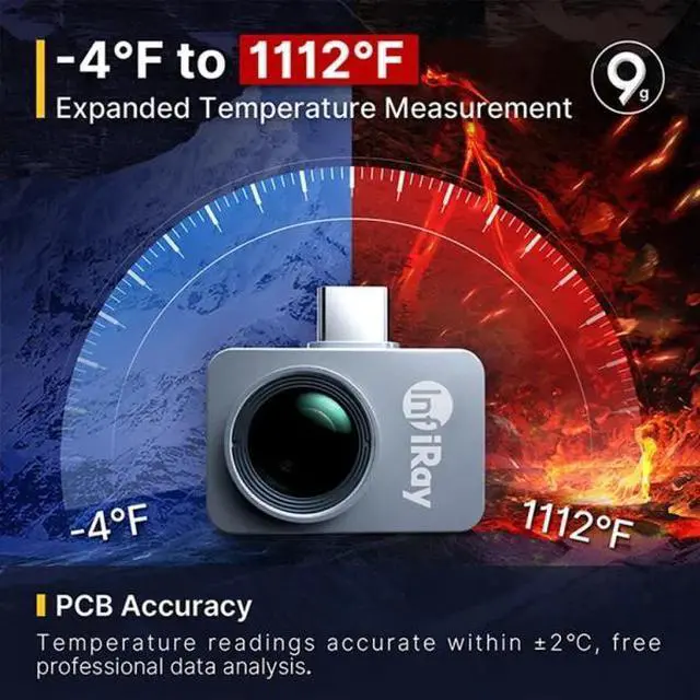 Alt view image 4 of 7 - InfiRay P2 Pro Thermal Camera 256x192 IR High-Resolution Thermal Imaging Camera for iPhone & Android  (Without macro lens) for iPhone iOS