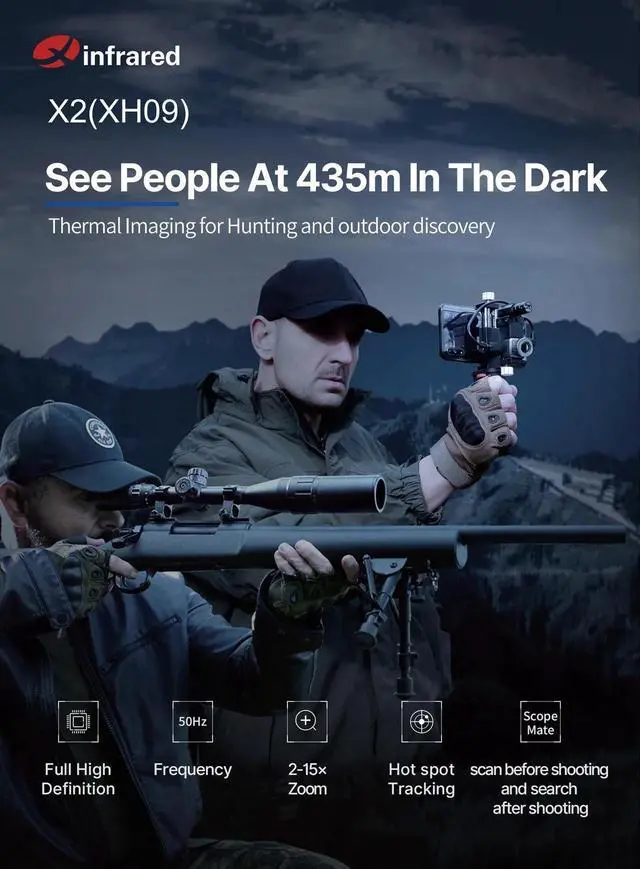 Alt view image 2 of 7 - Xinfrared XH09 Thermal Night Vision Imaging Camera Scope for Hunting Insulation for iPhone iOS