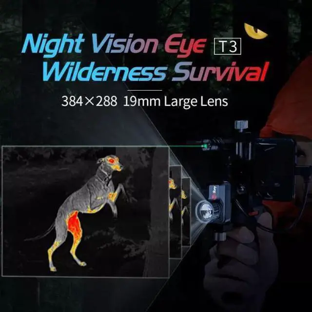 Alt view image 2 of 7 - InfiRay T3 Infrared Thermal Imager Outdoor Hunting Detector Night Vision Type-C  (T3+holder)