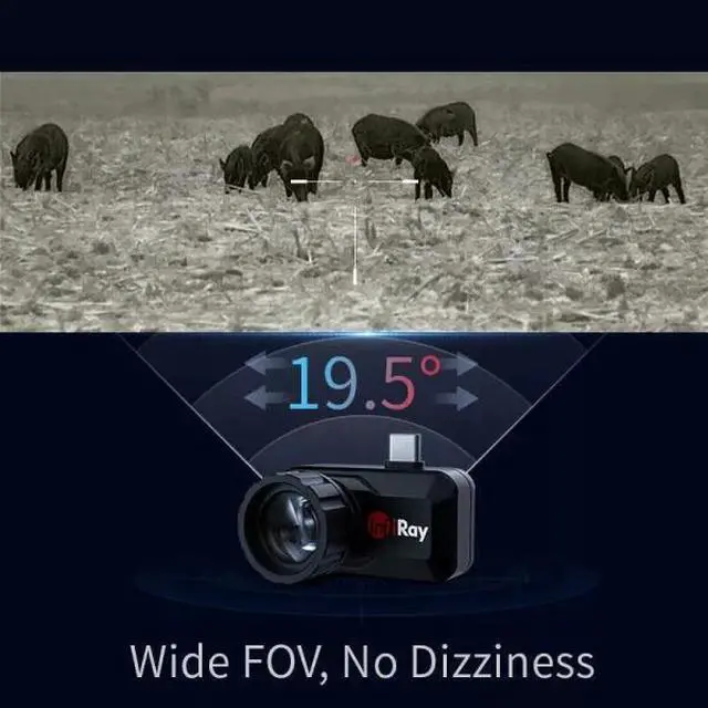 Alt view image 6 of 7 - InfiRay T3 Infrared Thermal Imager Outdoor Hunting Detector Night Vision Type-C  (T3+holder)