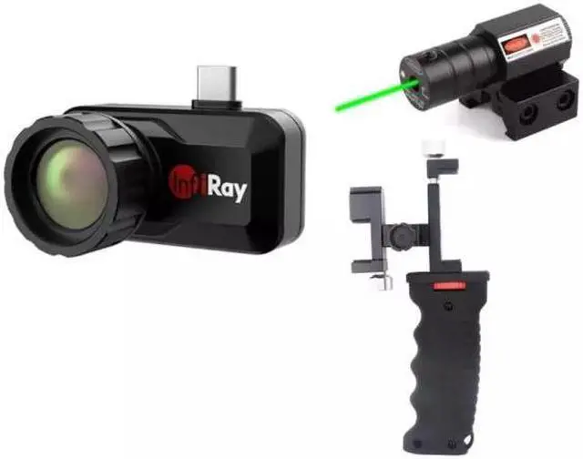 Alt view image 2 of 7 - InfiRay T3 Thermal Imager Camera For Mobile Phone Android Infrared Camera  (T3+Holder+Green Spot Laser)