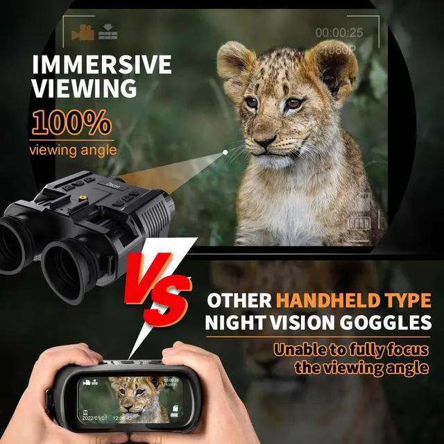 Alt view image 3 of 7 - NV8000 3D Stereo Night Vision Goggles Head-Mounted IR HD infrared NV Binocular