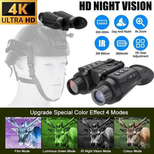 Alt view image 5 of 7 - NV8300 Infrared Night Vision Binoculars 4K UHD 3D Goggles 8X Digital Zoom 300M