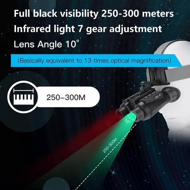 Alt view image 6 of 7 - NV8300 Infrared Night Vision Binoculars 4K UHD 3D Goggles 8X Digital Zoom 300M