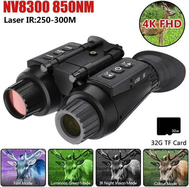 Alt view image 4 of 7 - NV8300 Infrared Night Vision Binoculars 4K UHD 3D Goggles 8X Digital Zoom 300M