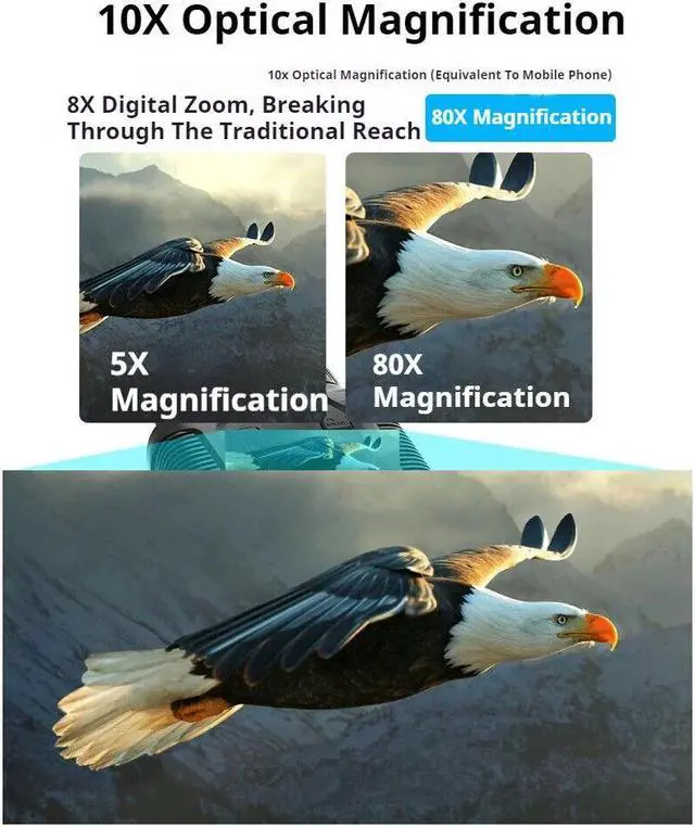 Alt view image 4 of 7 - NV3280 1000-Meter 4K 36MP Full Color Binocular Low Light Infrared Night Vision
