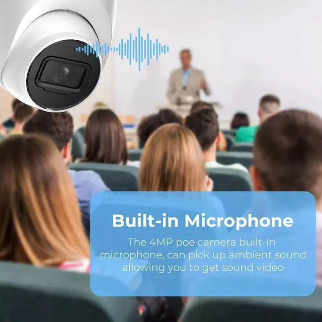 Alt view image 3 of 7 - DH-IPC-HDW2441T-S 4MP 2.8MM Lens WizSense camera POE IP67 Built in MiC & SD Card Slot Starlight IR 30M SMD Plus IP Camera 3.6mm lens