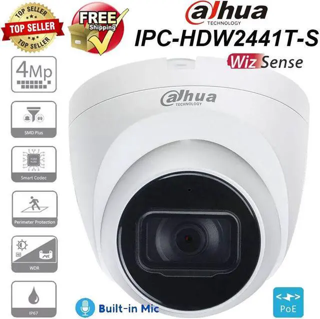Alt view image 3 of 7 - IPC HDW2441T-S 4MP IR Fixed-focal Eyeball WizSense Network Camera night vision high-definition surveillance kit 3.6mm lens