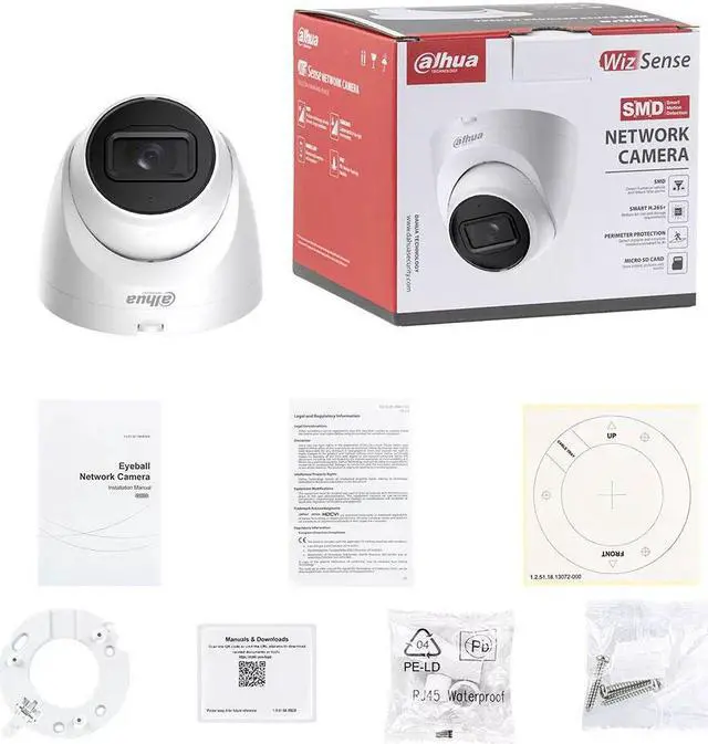 Alt view image 7 of 7 - IPC HDW2441T-S 4MP IR Fixed-focal Eyeball WizSense Network Camera night vision high-definition surveillance kit 3.6mm lens