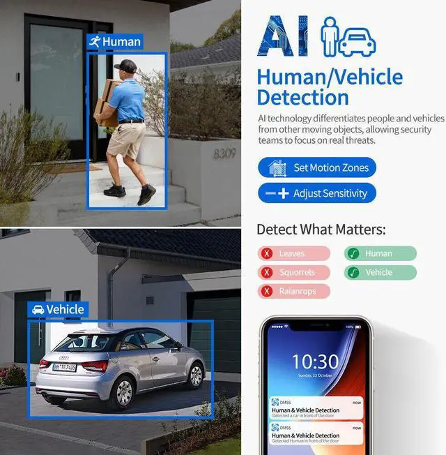 Alt view image 6 of 7 - IPC-HFW2441S-S 4MP IR Fixed-focal Bullet WizSense Network Camera Vehicle And Human Detection Built in MIC