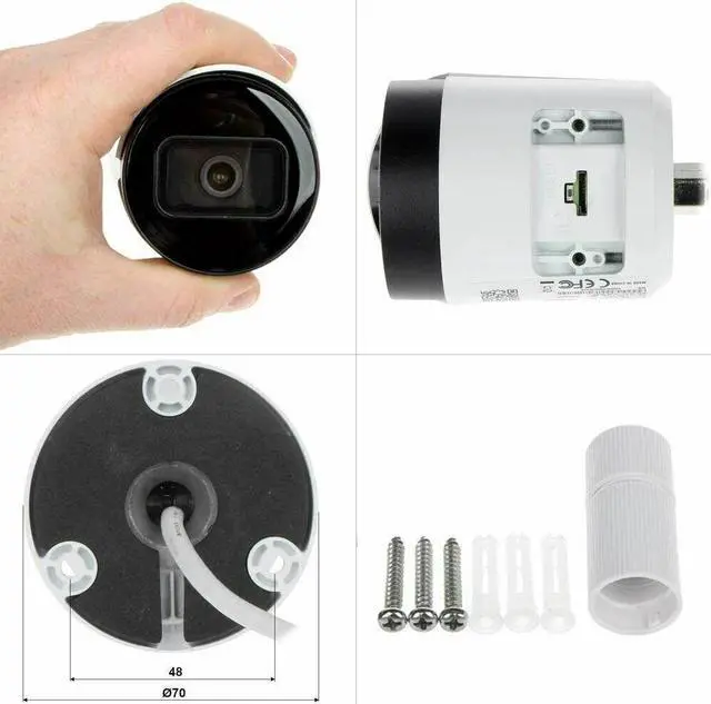 Alt view image 7 of 7 - IPC-HFW2441S-S 4MP 2K Bullet WizSense Network IP Camera IR 30M built-in MIC SD Slot SMD Plus IVS POE H.265 IP67 Black 3.6mm lens