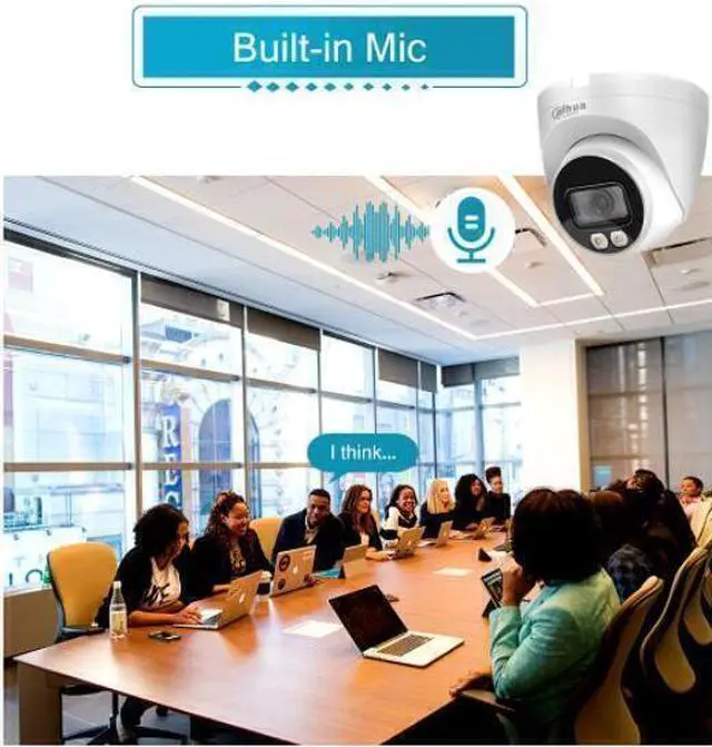 Alt view image 7 of 7 - IPC-HDW2449TM-S-IL 4MP Smart Dual Light Eyeball WizSense Network IP Camera Dome POE Full-color Built-in MIC Night Vision