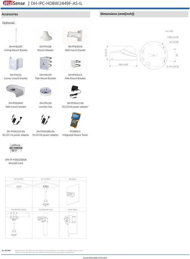 Alt view image 7 of 7 - 4MP Full-Color WizSense PoE IP Camera IPC-HDBW2449F-AS-IL Smart-Dual-Light
