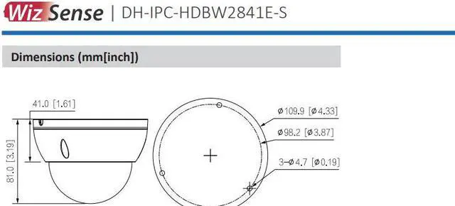 Alt view image 6 of 6 - 8MP IP Camera IPC-HDBW2841E-S 4K POE Dome Camera WizSense IR Outdoor US White 3.6mm lens