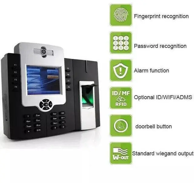 Alt view image 3 of 7 - iclock880 3.5" TFT fingerprint time attendance access control w/camera  ( iClock880+ADMS)