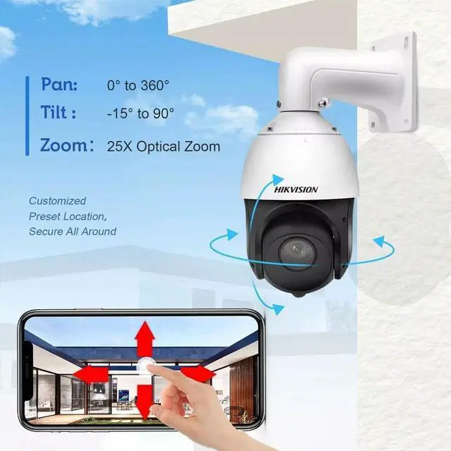 Alt view image 5 of 7 - PTZ 25X Zoom DS-2DE4425IW-DE T5 4 MP Darkfighter Camera PoE Speed Dome