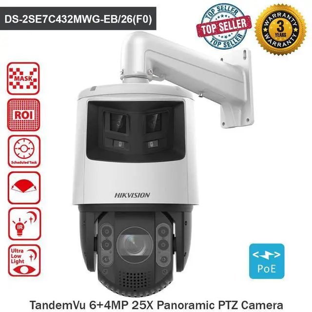 Alt view image 2 of 7 - DS-2SE7C432MWG-EB/26(F0) 6+4 MP 32X TandemVu ColorVu Speed Dome Camera