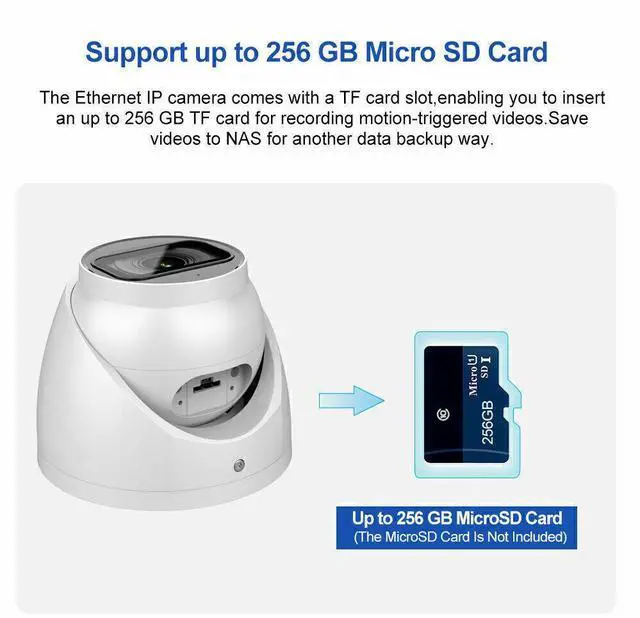 Alt view image 7 of 7 - WizSense AI Mic Black SMD+ 4MP IP Camera Replace IPC-HDW2431TM-AS-S2 3.6mm Black