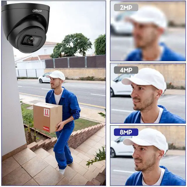 Alt view image 7 of 7 - 8MP Starlight MIC IPC-HDW2831T-AS-S2 POE Turret IR30m IP Camera IVS IP67 Black 2.8mm lens