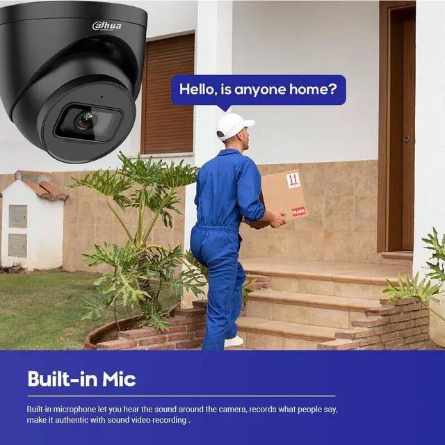 Alt view image 6 of 7 - 8MP IR Eyeball IP Camera Mic SD CardSlot IPC-HDW2831T-AS-S2 Black 2.8mm lens