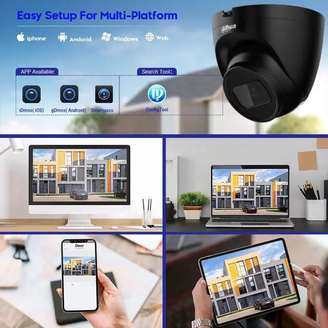 Alt view image 5 of 7 - 8MP Starlight IP Camera POE 4K IPC-HDW2831T-AS-S2 WDR IR IP67 Dome Black 2.8mm lens