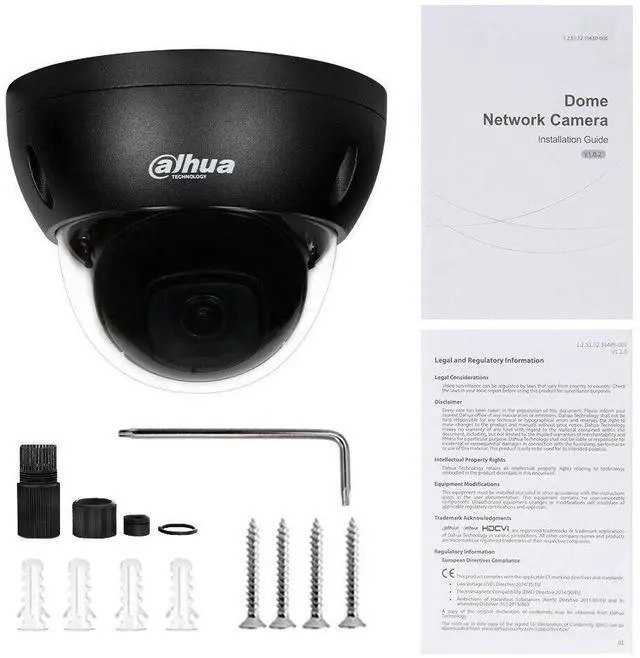 Alt view image 3 of 4 - 4K 8MP Dome IP Camera Starlight IR30m PoE IP67 IPC-HDBW2831E-S-S2 Black 2.8mm lens