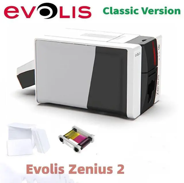 Alt view image 2 of 7 - Evolis Zenius 2 Classic Single Side Fire Red Photo ID Card Printer With USB Port